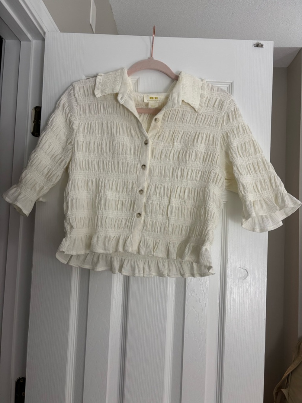 cream maeve by anthropologie top
